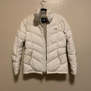 The North Face white down ski jacket, small